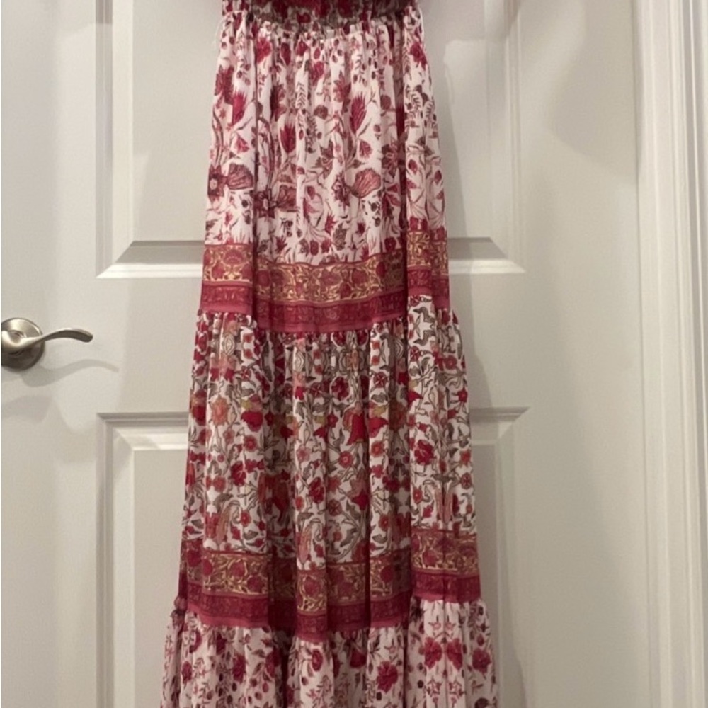 Flying Tomato boho pink and White Floral full length Maxi Skirt S - Picture 7 of 11